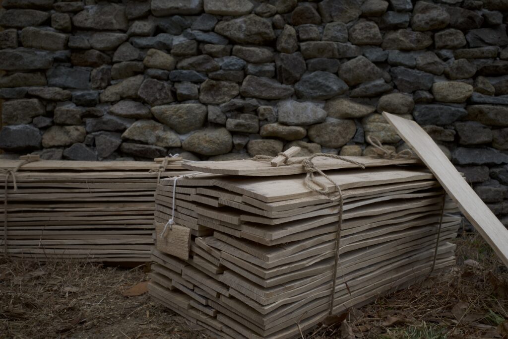 Hand-split KURE board showing the natural wood fibers